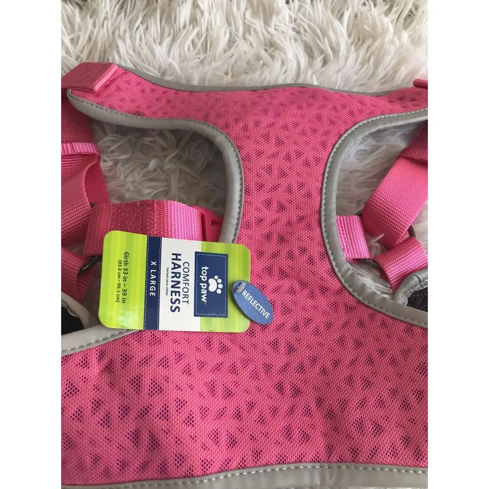 TOP PAW Hot Pink Reflective Comfort Dog Harness (EXTRA LARGE) (NEW)